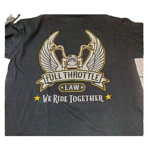 Biker Full Throttle Law We Ride Together Men's T-shirt XL Black Harley Davidson